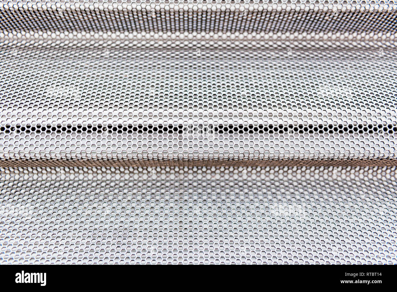 Aluminium metallic surface with abstract pattern on modern industrial equipment Stock Photo