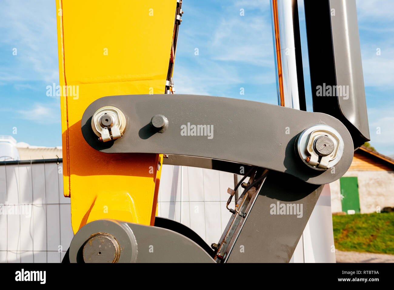 Hydraulic excavator arm industrial equipment as seen on construction