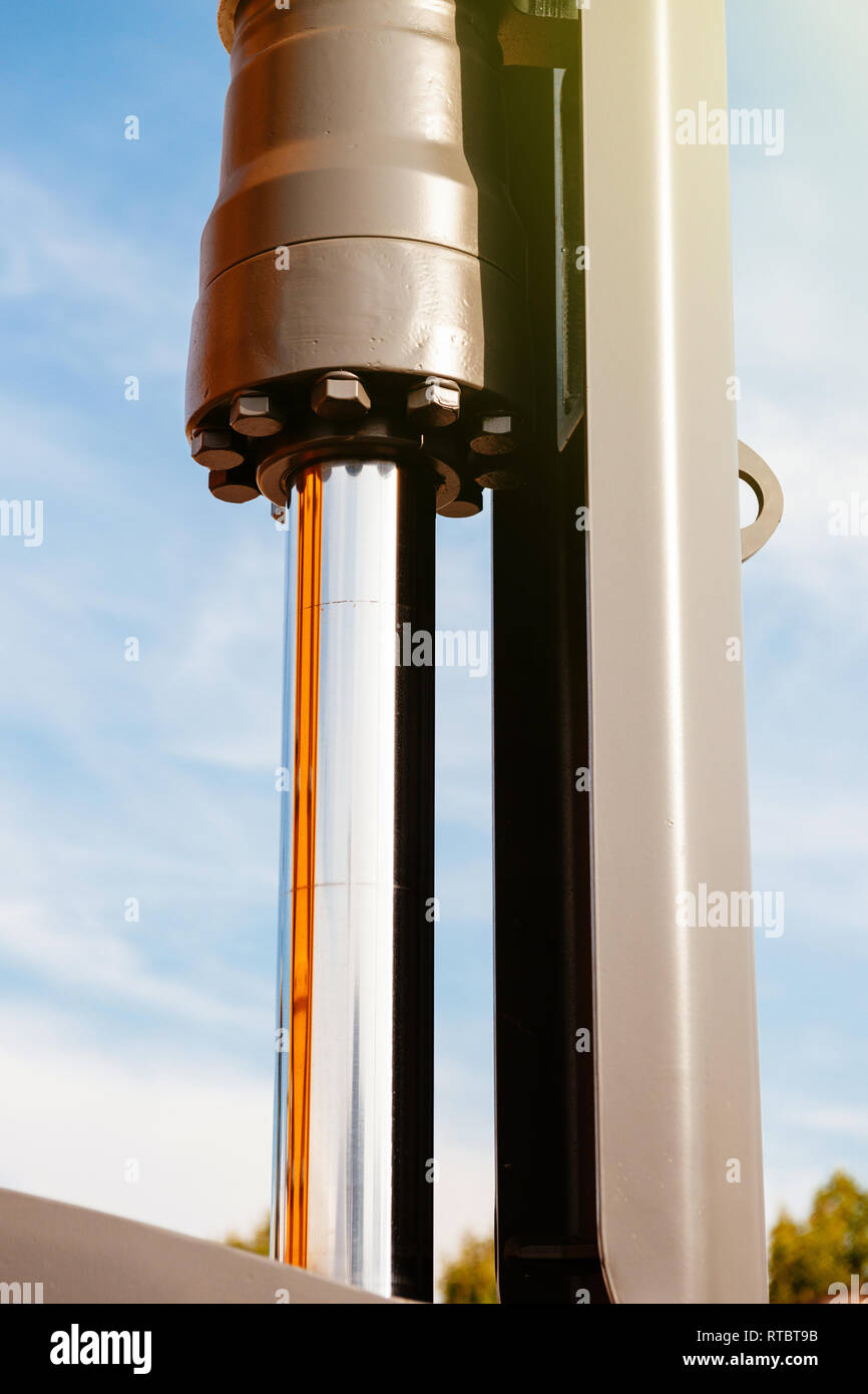 Hydraulic excavator arm industrial equipment as seen on construction