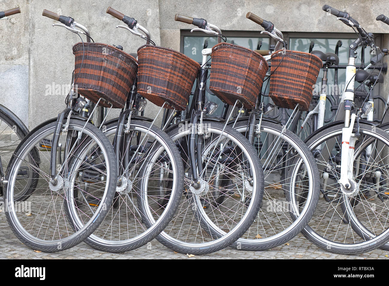 Oxford Bicycles with baskets Stock Photo