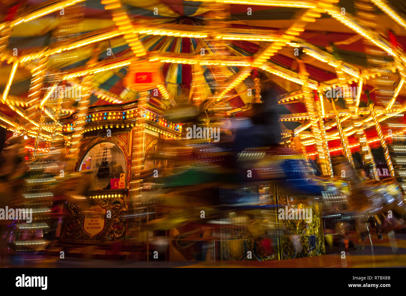 Lincoln Fair Merrygoround at the Christmas market Stock Photo Alamy