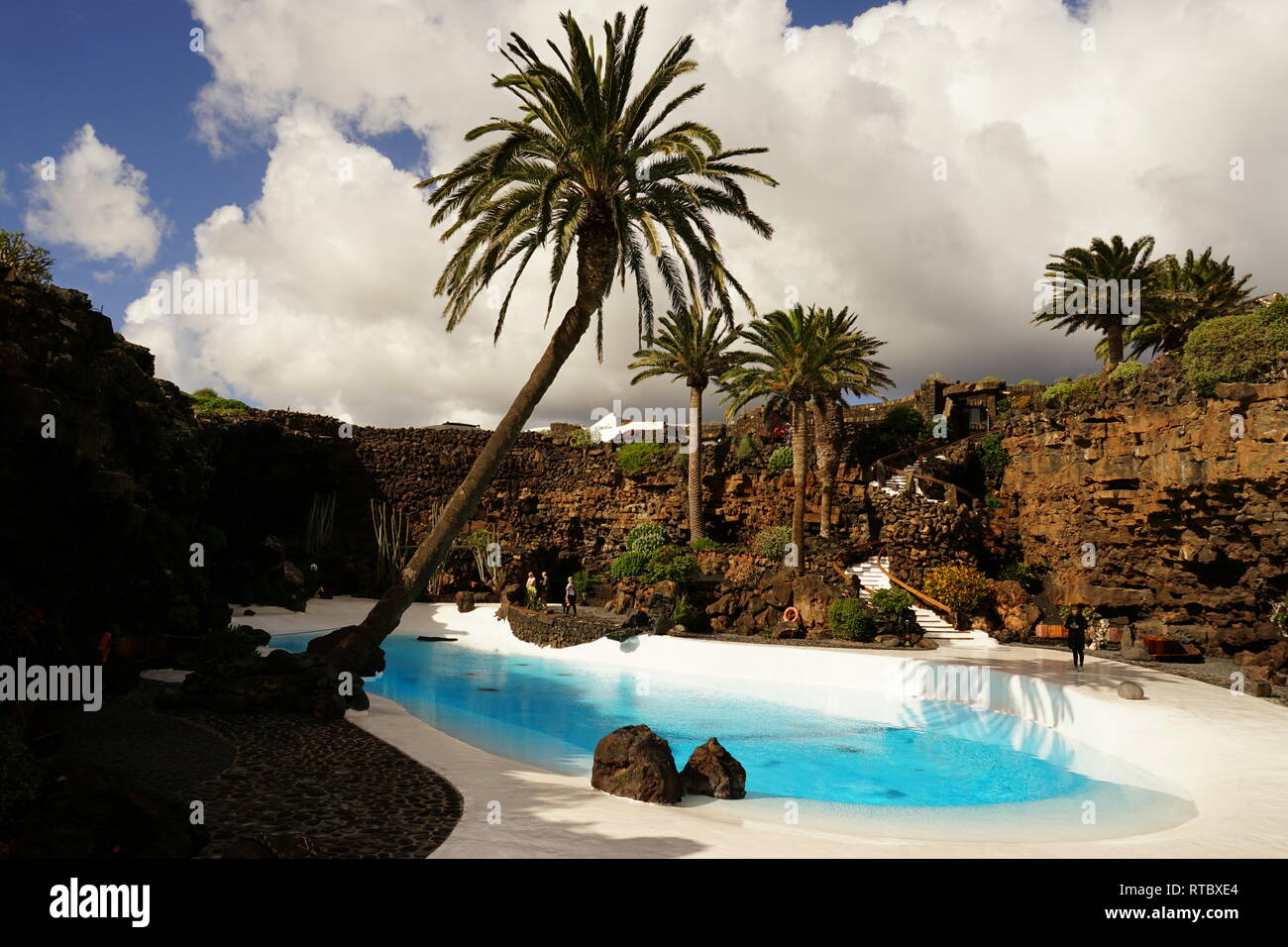 Jameos del Agua, im Lavafeld des Monte Corona, geschaffen von César Manrique, Lanzarote, Kanarische Inseln, Spanien Stock Photo