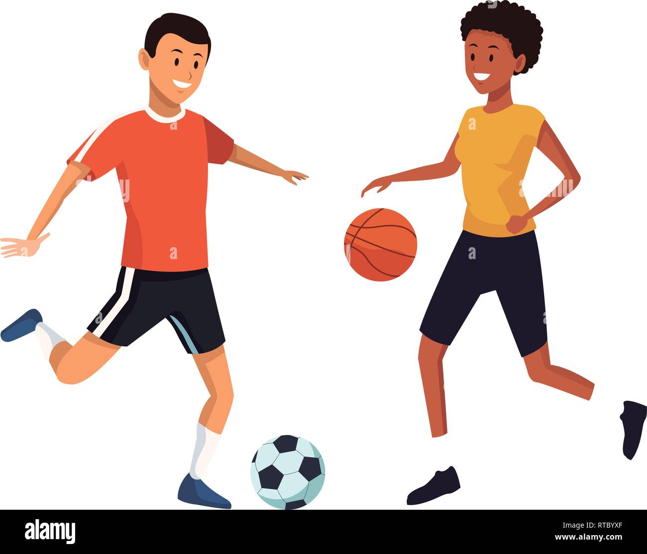 soccer-and-basketball-players-stock-vector-image-art-alamy