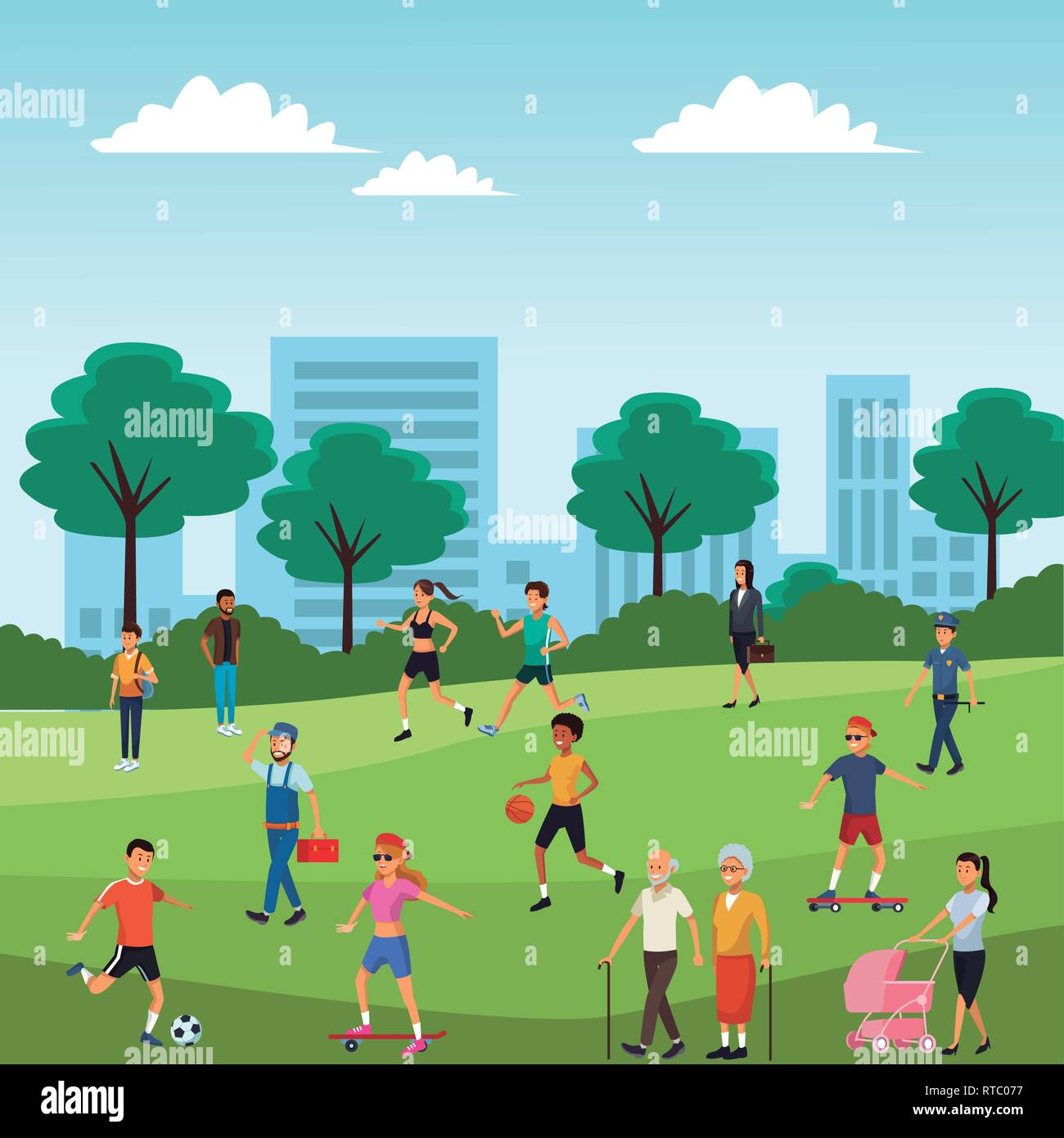 people in the park Stock Vector Image & Art - Alamy