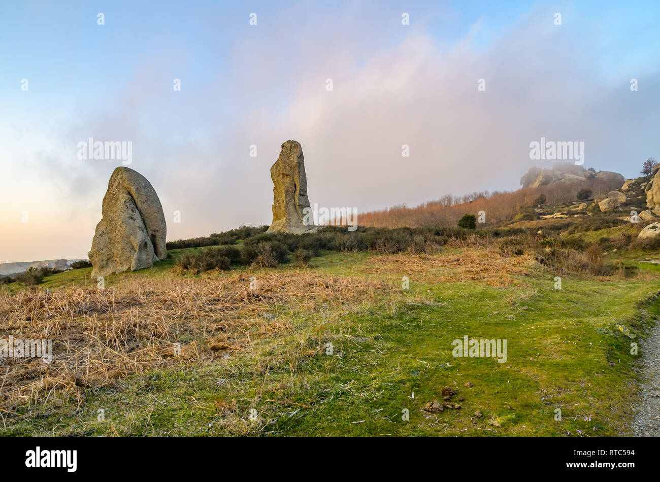 Rock formations of Argimusco near Montalbano Elicona, Sicily Italy Stock Photo