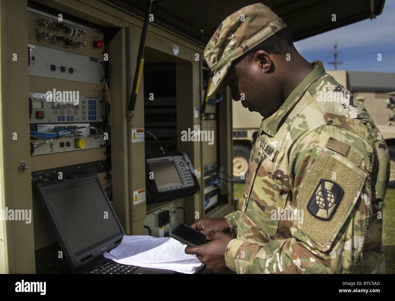 Sgt. Andre D. Shaw, a multichannel transmission systems operatormaintainer in the U.S. Army