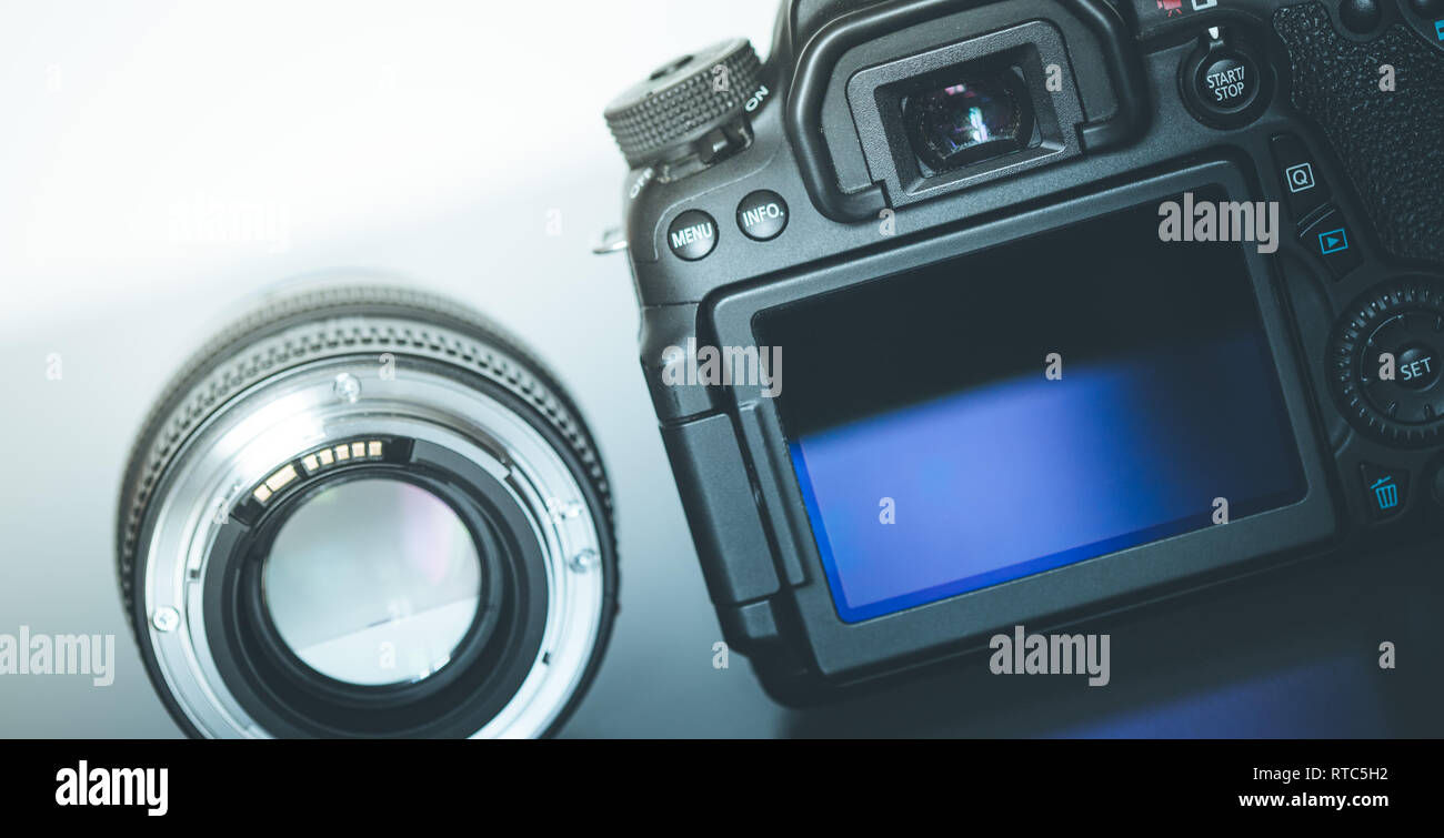Sls Camera Back Back view of a professional reflex camera with flip lsd screen and a ...