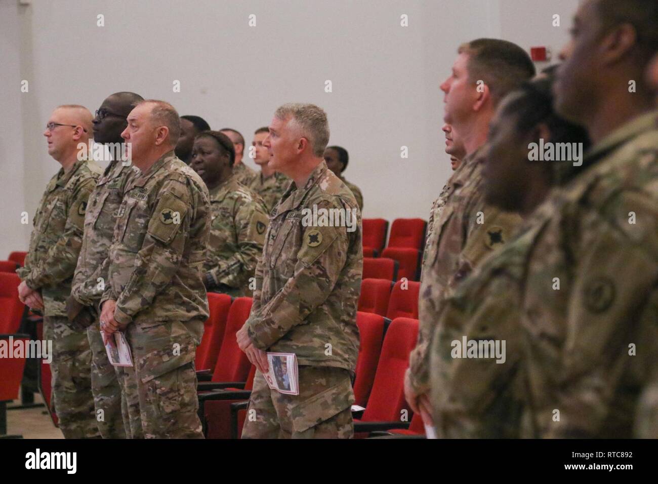 184th Sustainment Command Soldiers attend the 1st Theater Sustainment