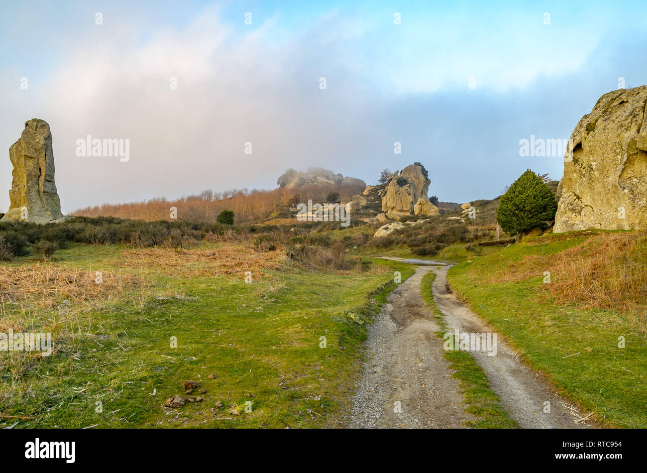 Rock formations of Argimusco near Montalbano Elicona, Sicily Italy Stock Photo