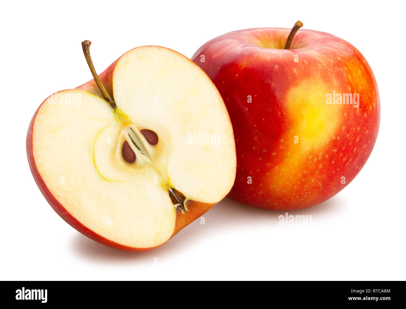 sliced apples path isolated Stock Photo