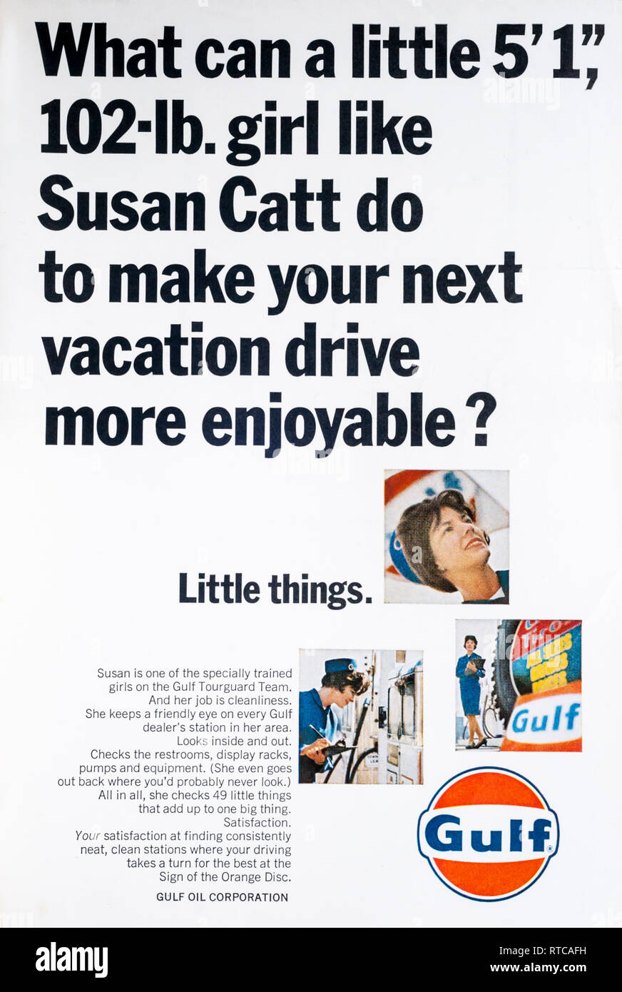 1966 magazine advert for Gulf Oil Corporation. Stock Photo