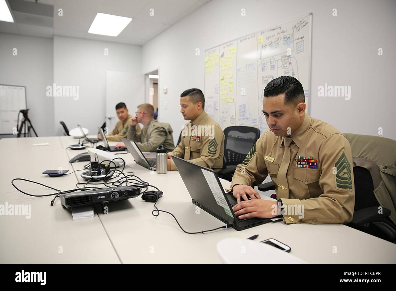Marines with Marine Corps Recruiting Command G3 Team develop user