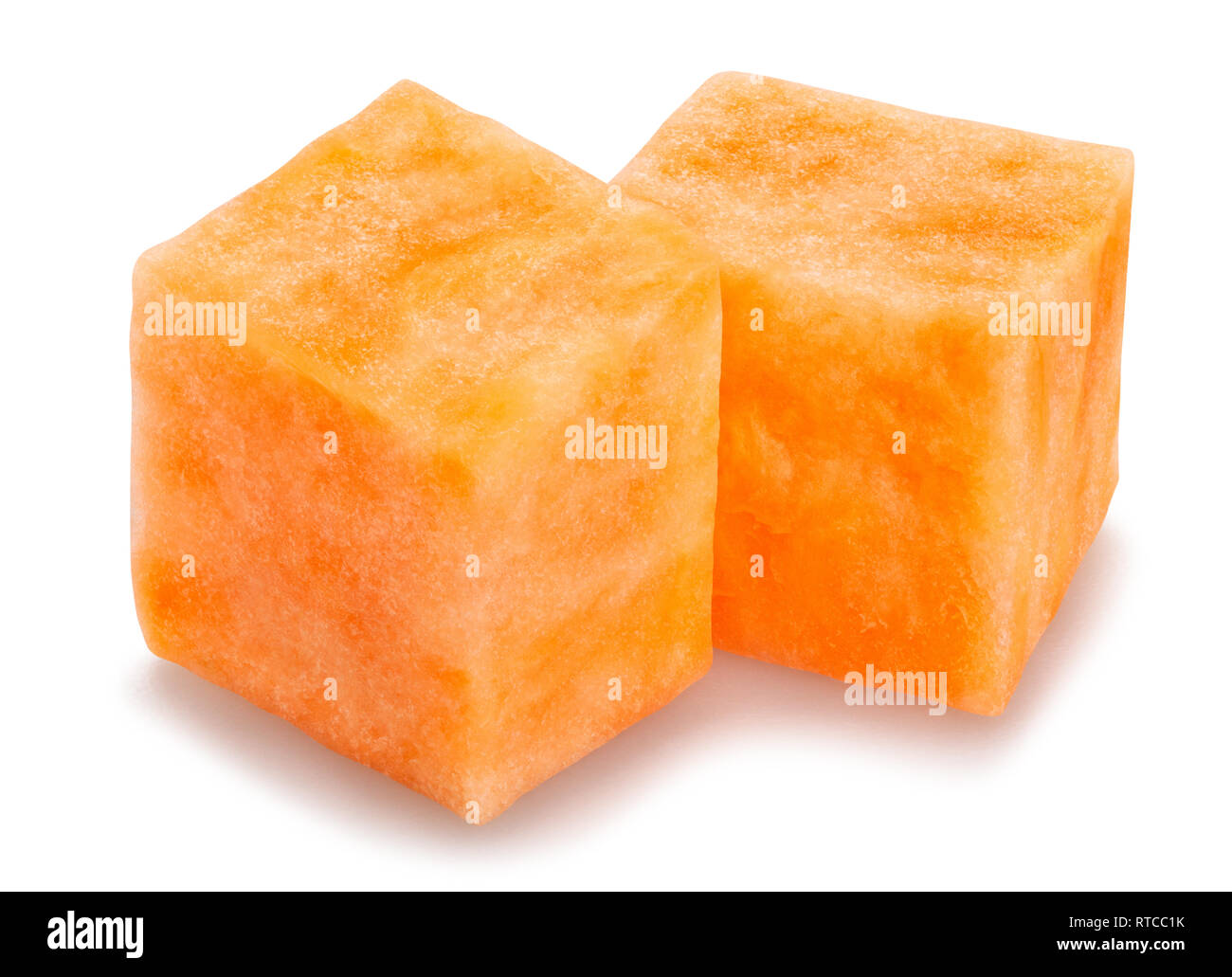 sliced sweet potato cubes path isolated Stock Photo Alamy