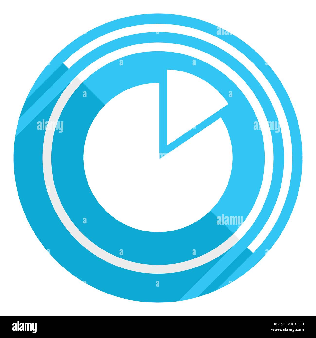 Chart flat design blue web icon, easy to edit vector illustration for ...