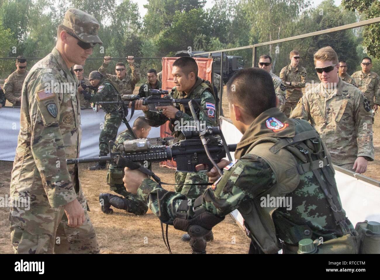 Royal Thai Army Soldiers Practice Clearing A Room Using U S
