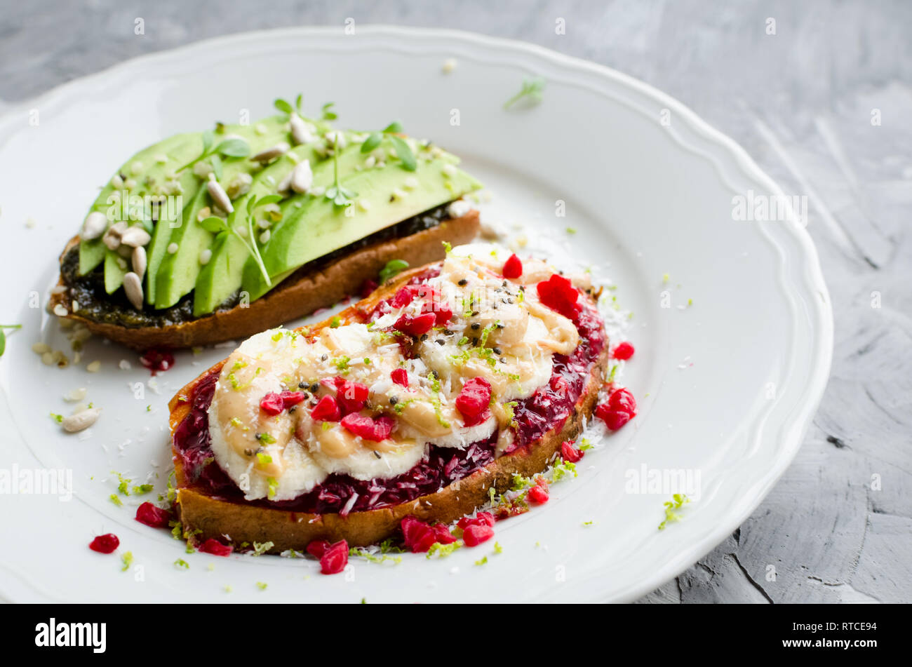 Healthy Sandwich On Sweet Potato For Breakfast Or Snack One