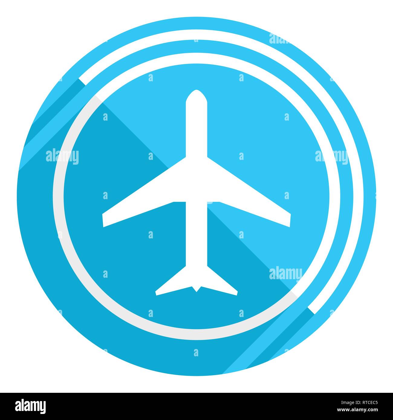 Plane flat design blue web icon, easy to edit vector illustration for ...
