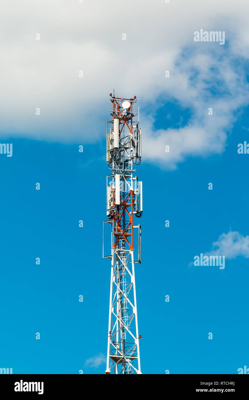 3G, 4G and 5G cellular. Base Station or Base Transceiver Station.  Telecommunication tower. Wireless Communication Antenna Transmitter Stock  Photo - Alamy