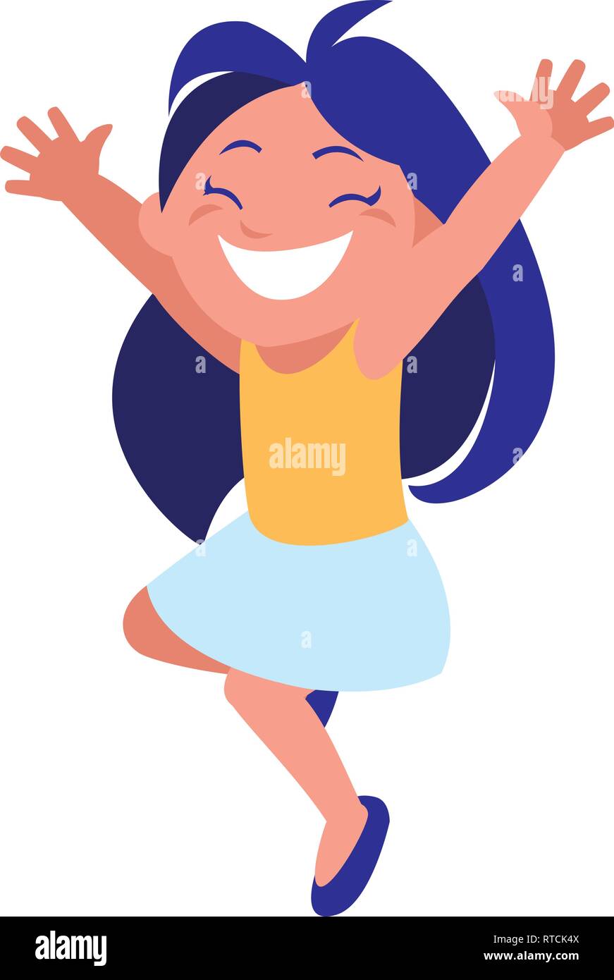 happy little girl character vector illustration design Stock Vector ...