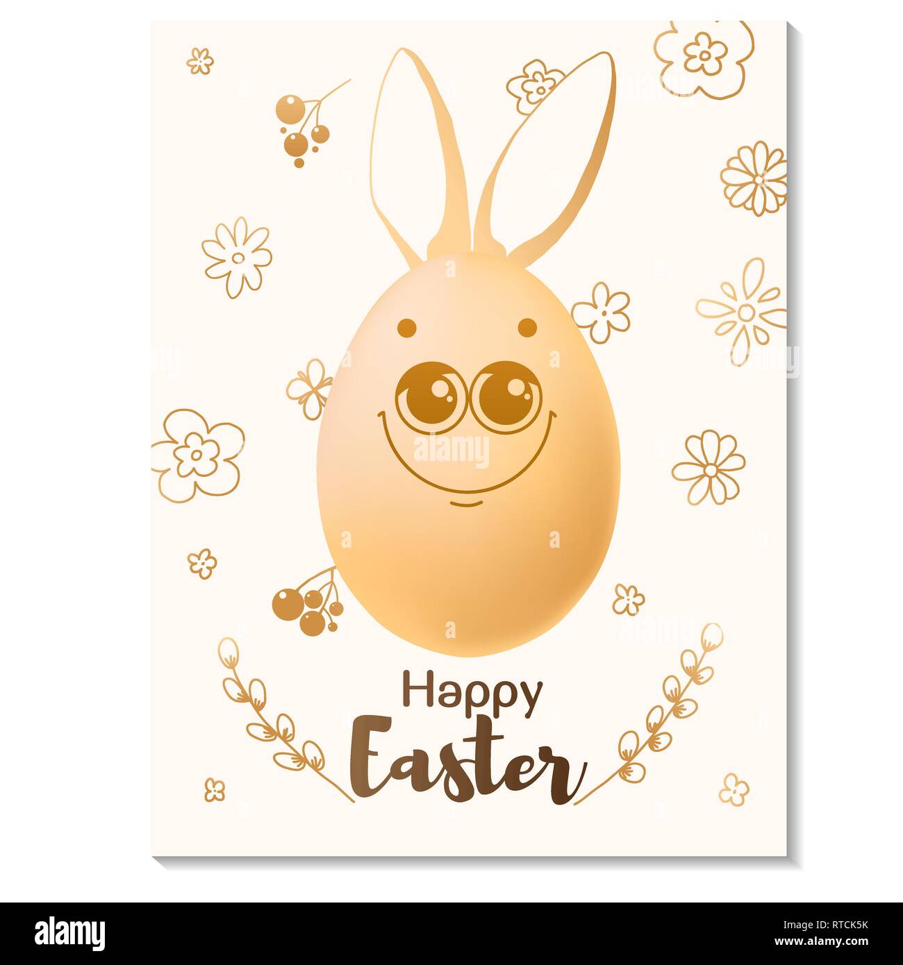 Easter card design. Realistic eggs with painted elements. Happy easter ...