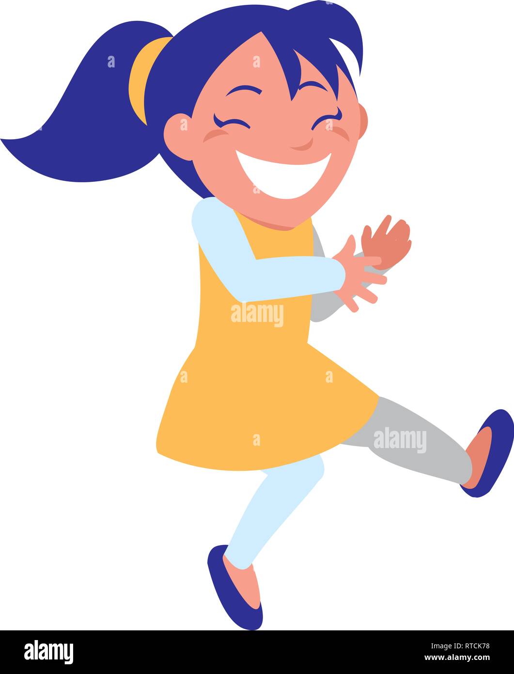 happy little girl character vector illustration design Stock Vector ...