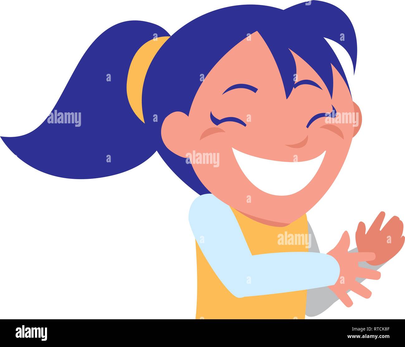 happy little girl character vector illustration design Stock Vector ...
