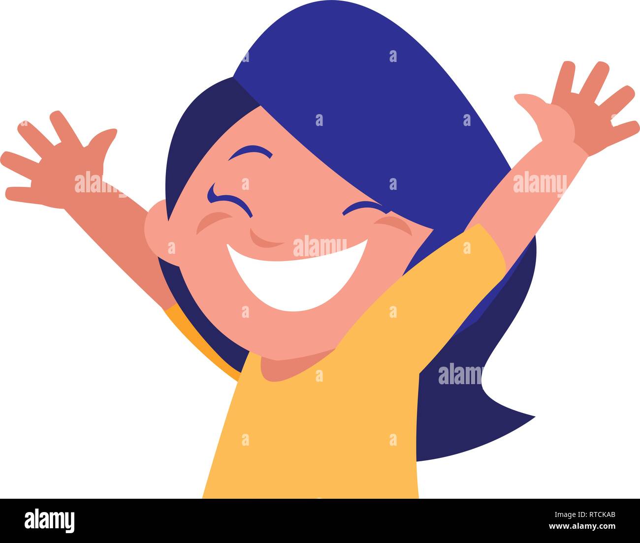 happy little girl character vector illustration design Stock Vector ...