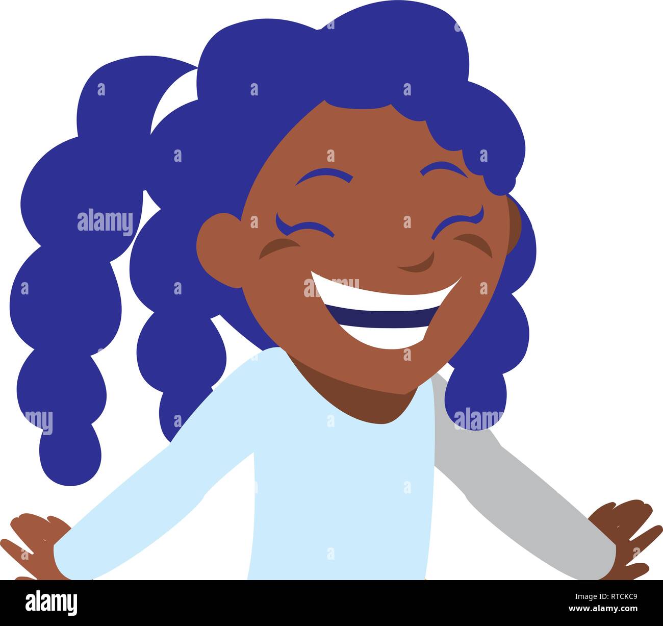 happy black girl character vector illustration design Stock Vector ...
