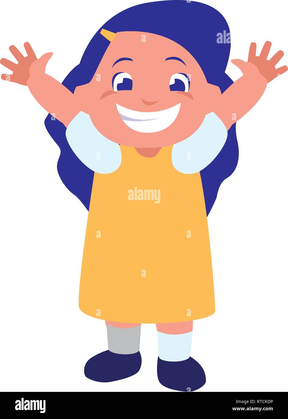 happy little girl character vector illustration design Stock Vector ...