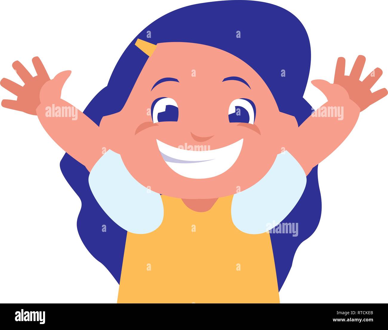 happy little girl character vector illustration design Stock Vector ...