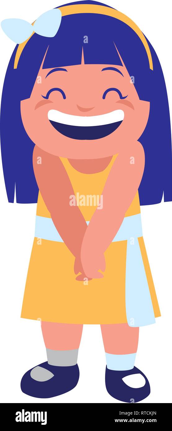 happy little girl character vector illustration design Stock Vector ...