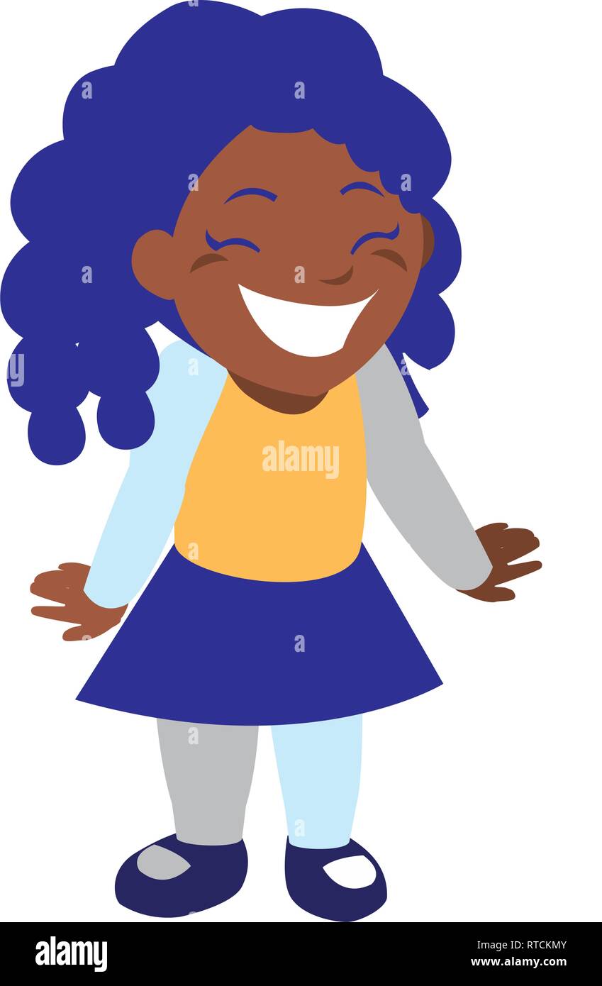 happy black girl character vector illustration design Stock Vector ...