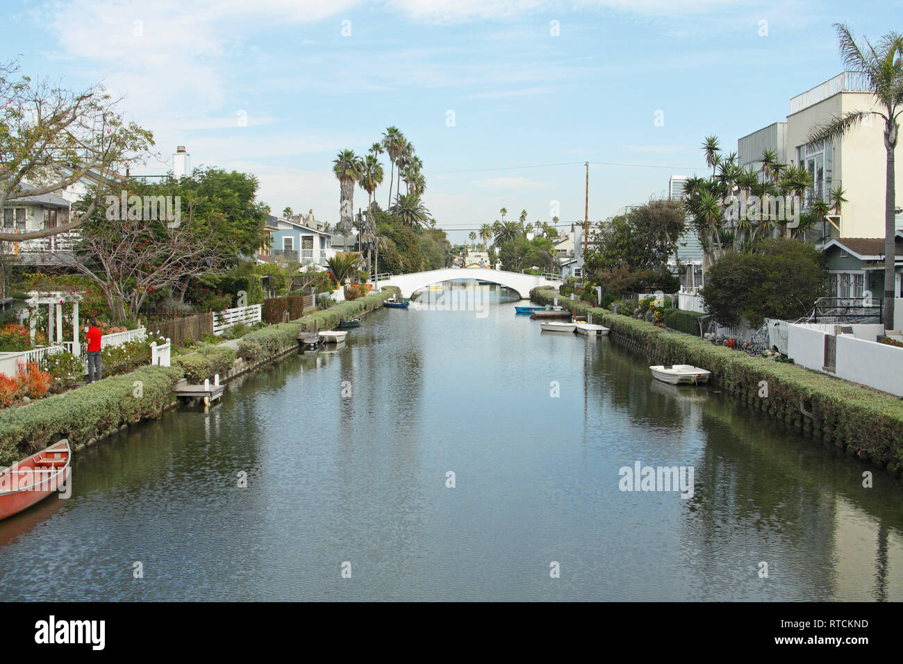 Venice Canal Historic District, Venice, Los Angeles, California Stock Photo