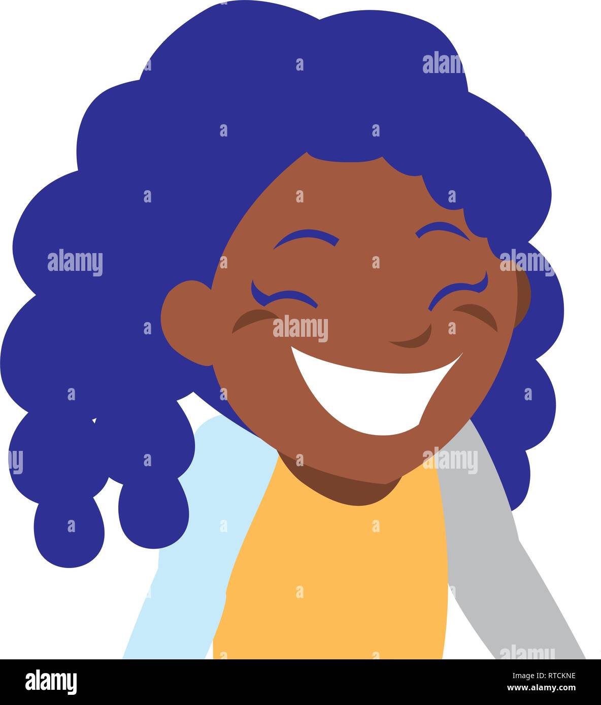 happy black girl character vector illustration design Stock Vector ...