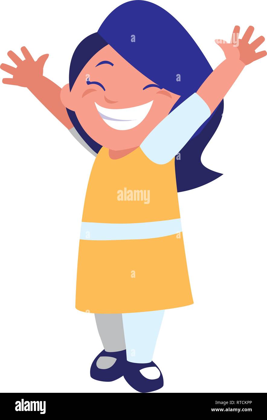 happy little girl character vector illustration design Stock Vector ...