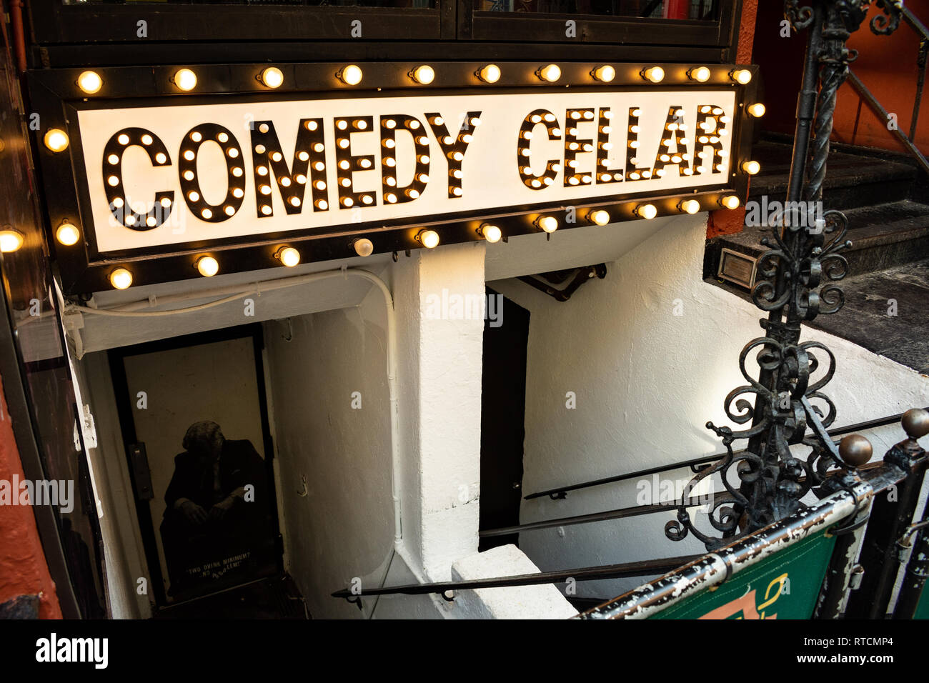 Famous comedy club in Greenwich Village on MacDougal Street, Manhattan Stock Photo