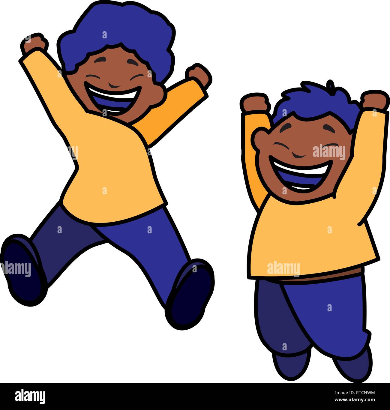 happy black boys celebrating vector illustration design Stock Vector ...