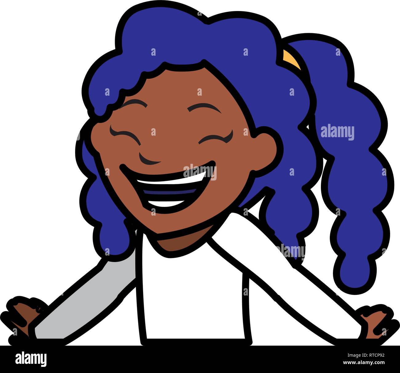 happy black girl character vector illustration design Stock Vector ...