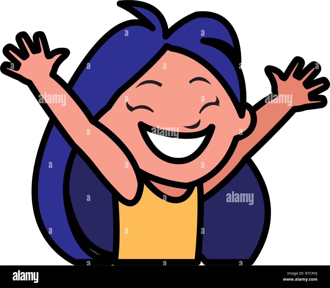 happy little girl character vector illustration design Stock Vector ...
