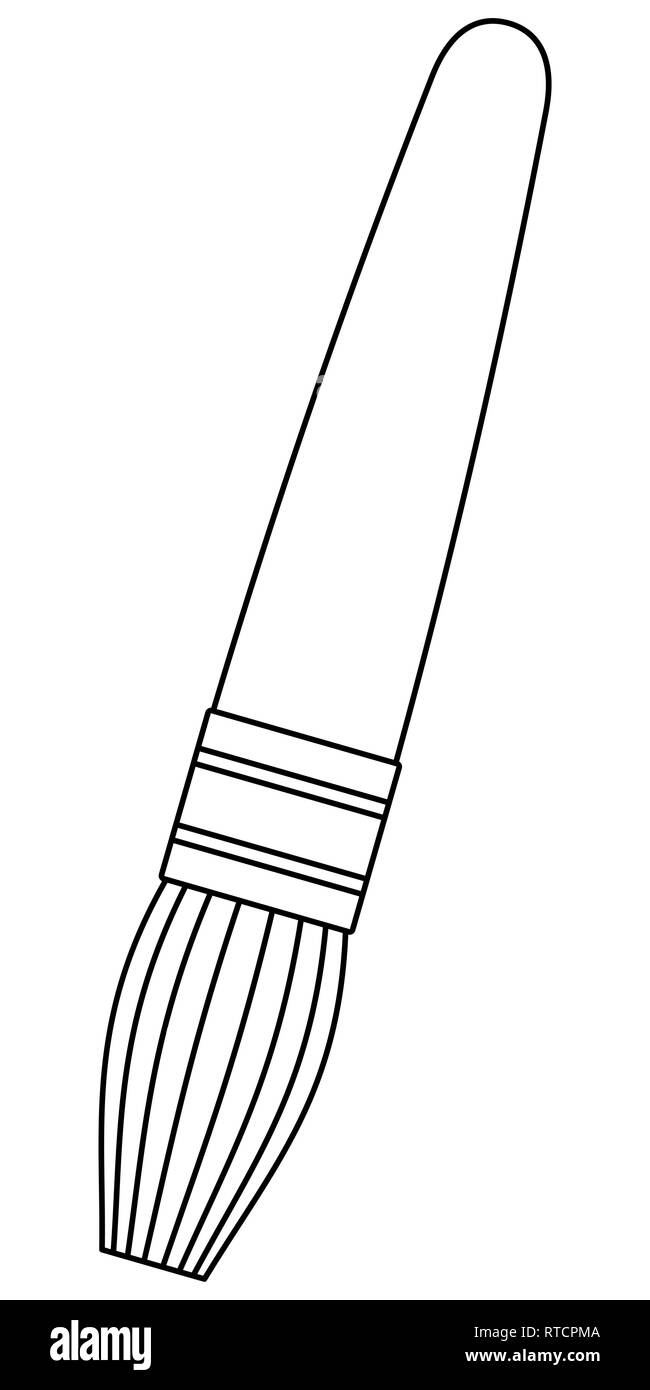 Illustration of the contour small brush icon Stock Vector Image & Art ...