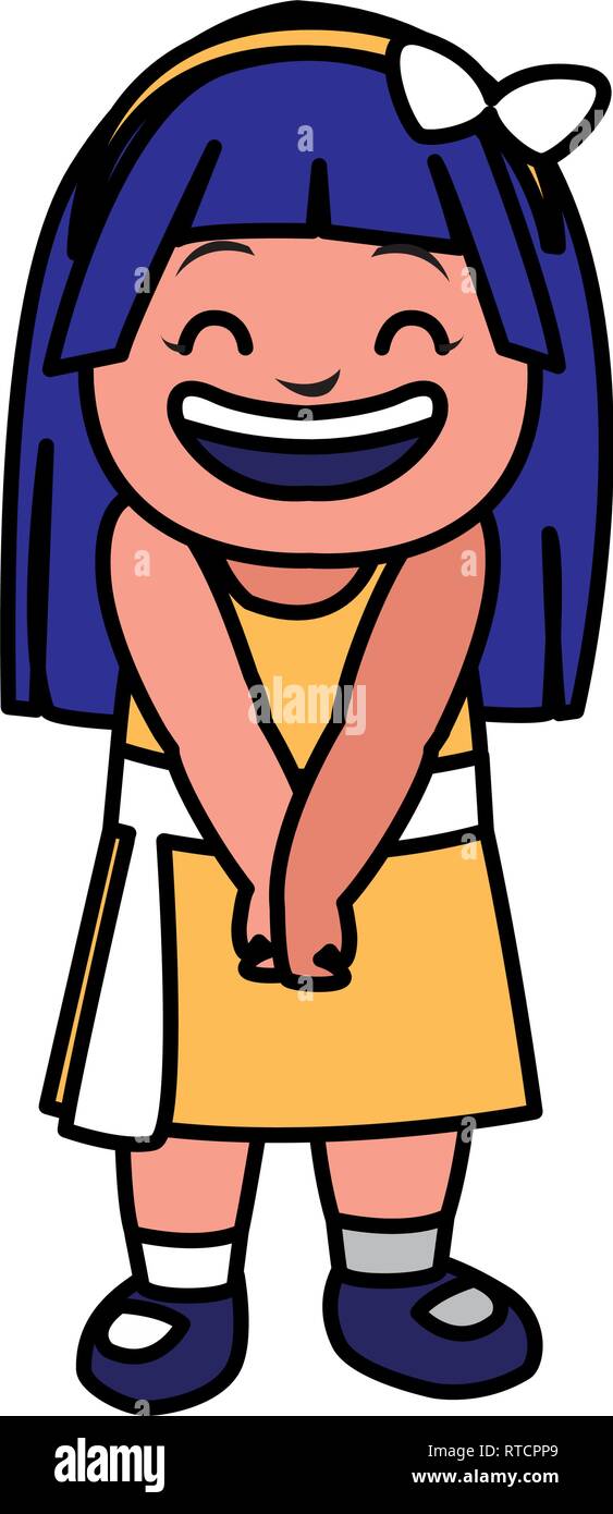 happy little girl character vector illustration design Stock Vector ...