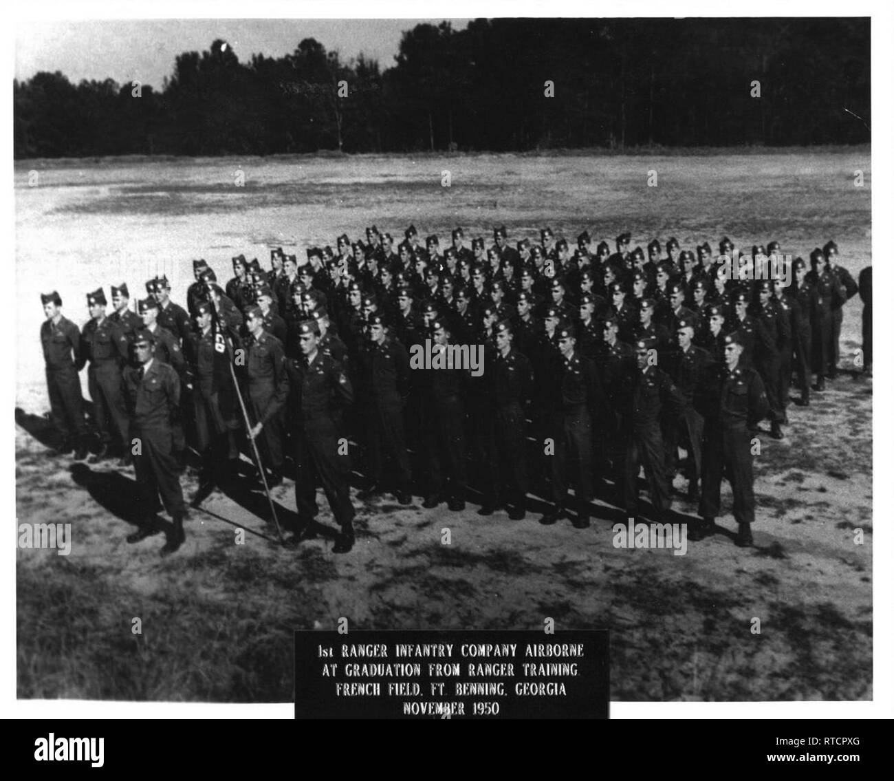 Theodore Spellacy is pictured in the graduation photo of the 1st Ranger Infantry Company, November 1950. Spellacy joined the Army in 1948 at age 17. He retired from active duty in 1984 and is currently serving as the deputy chief of personnel for the 21st Theater Sustainment Command. Stock Photo