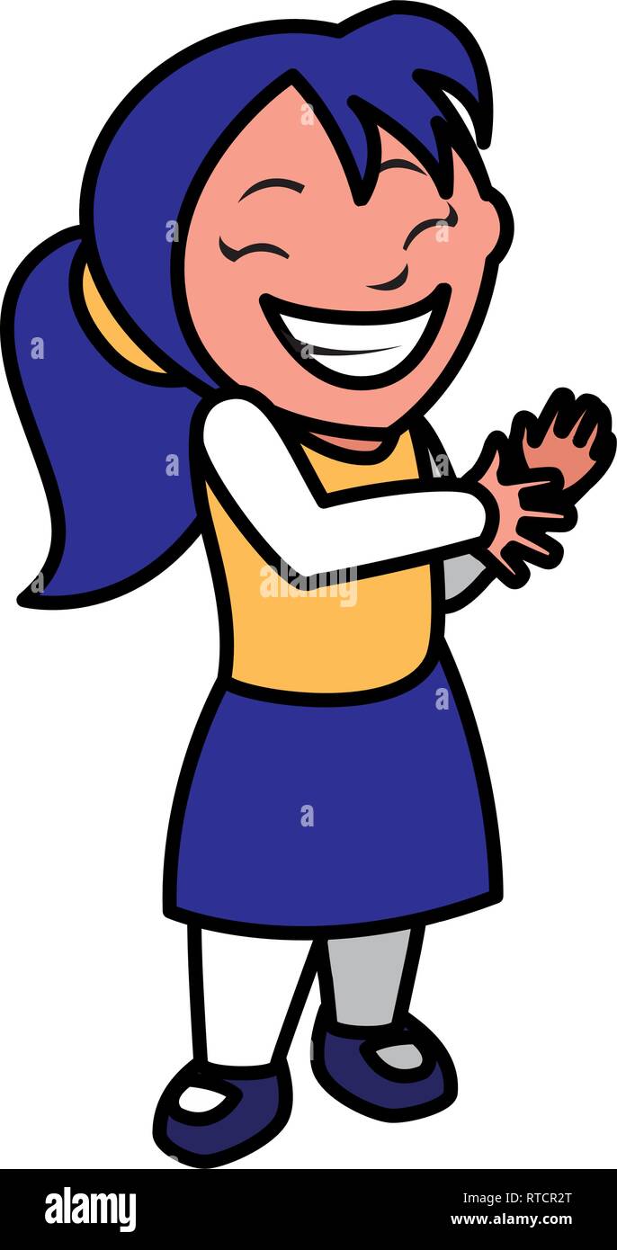 happy little girl character vector illustration design Stock Vector ...