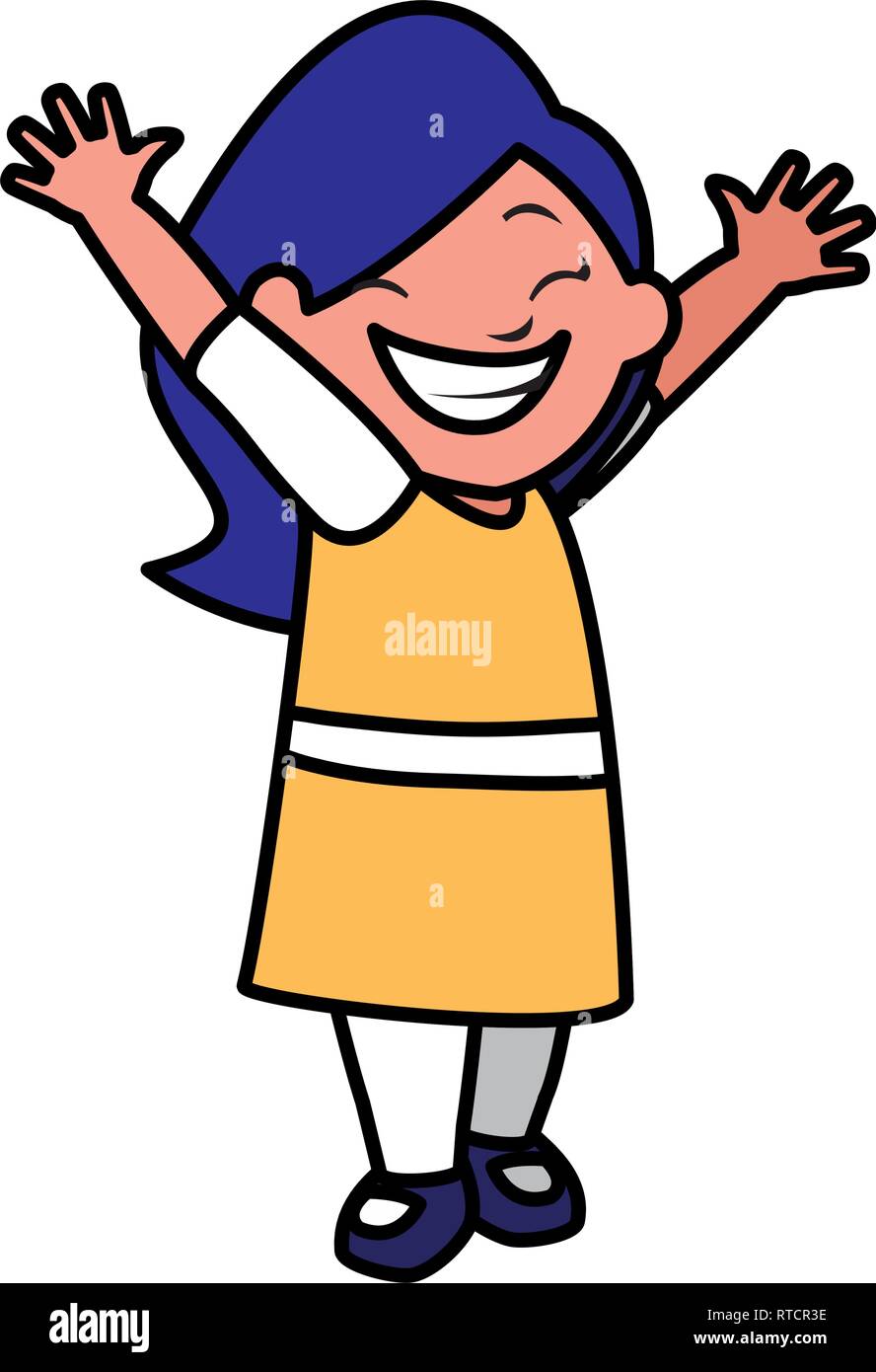 happy little girl character vector illustration design Stock Vector ...