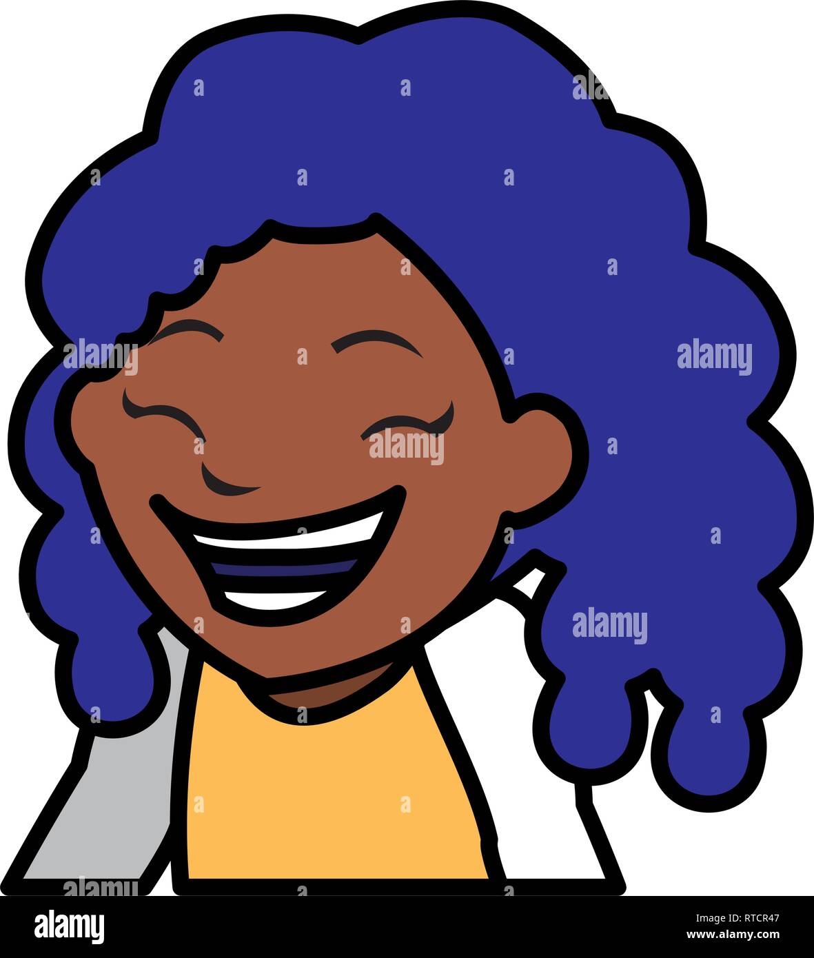 happy black girl character vector illustration design Stock Vector ...