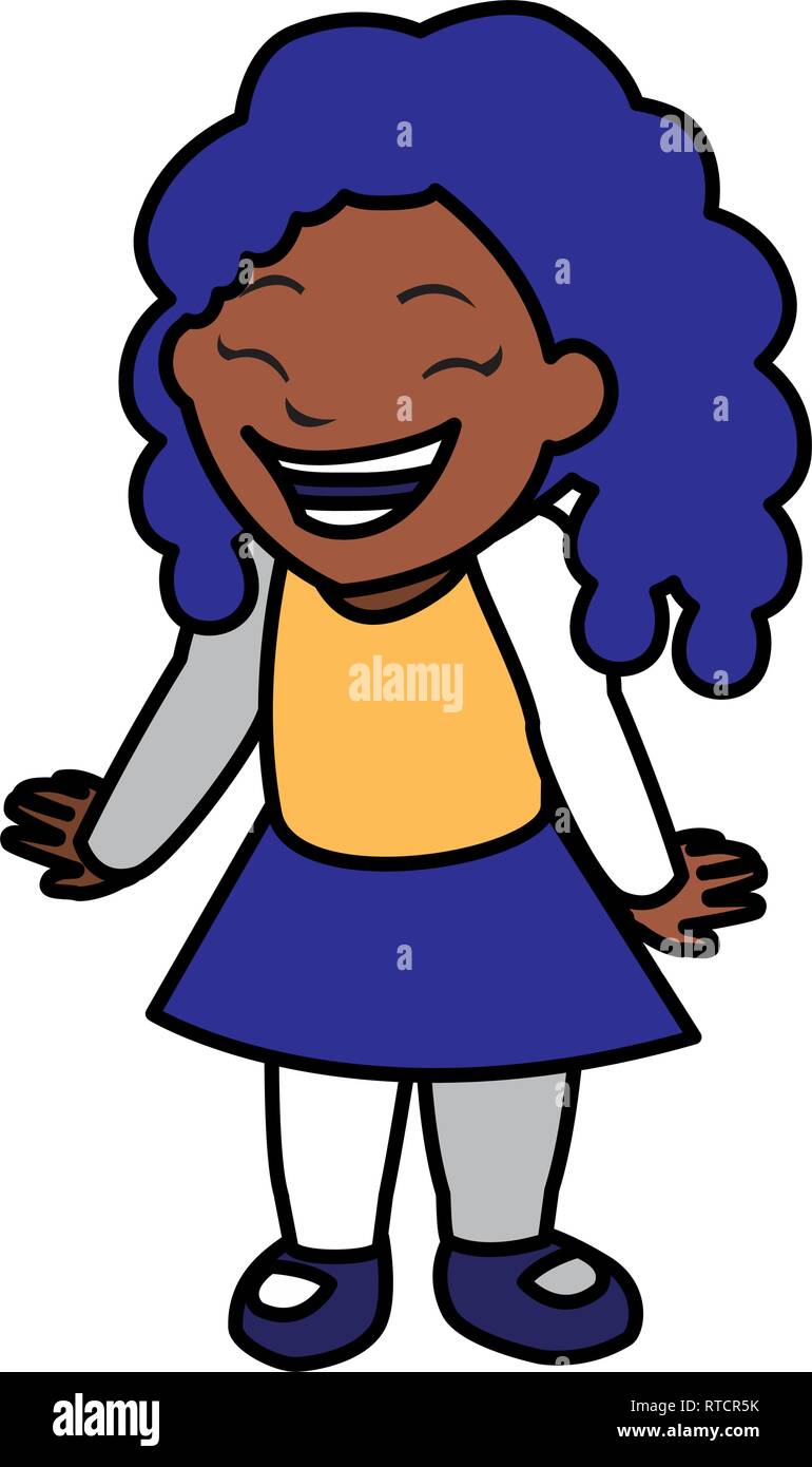 happy black girl character vector illustration design Stock Vector ...
