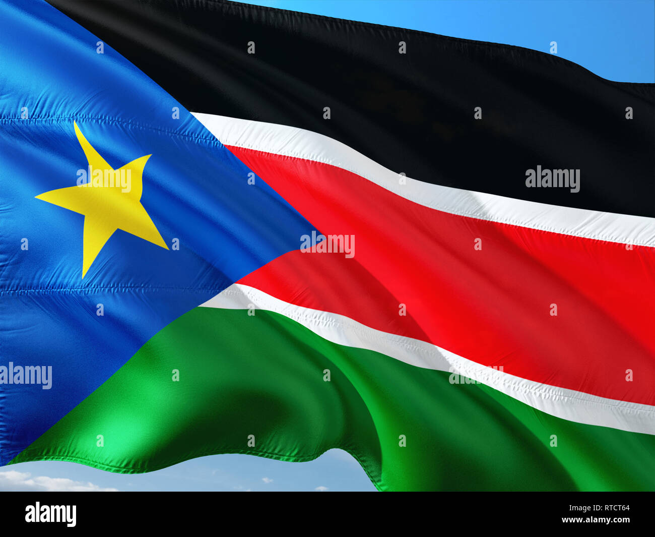Waving south sudanese flag hi-res stock photography and images - Alamy