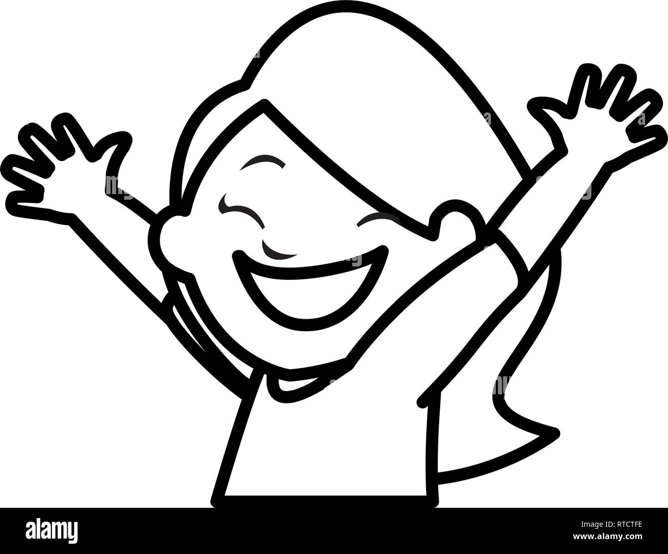 happy little girl character vector illustration design Stock Vector ...