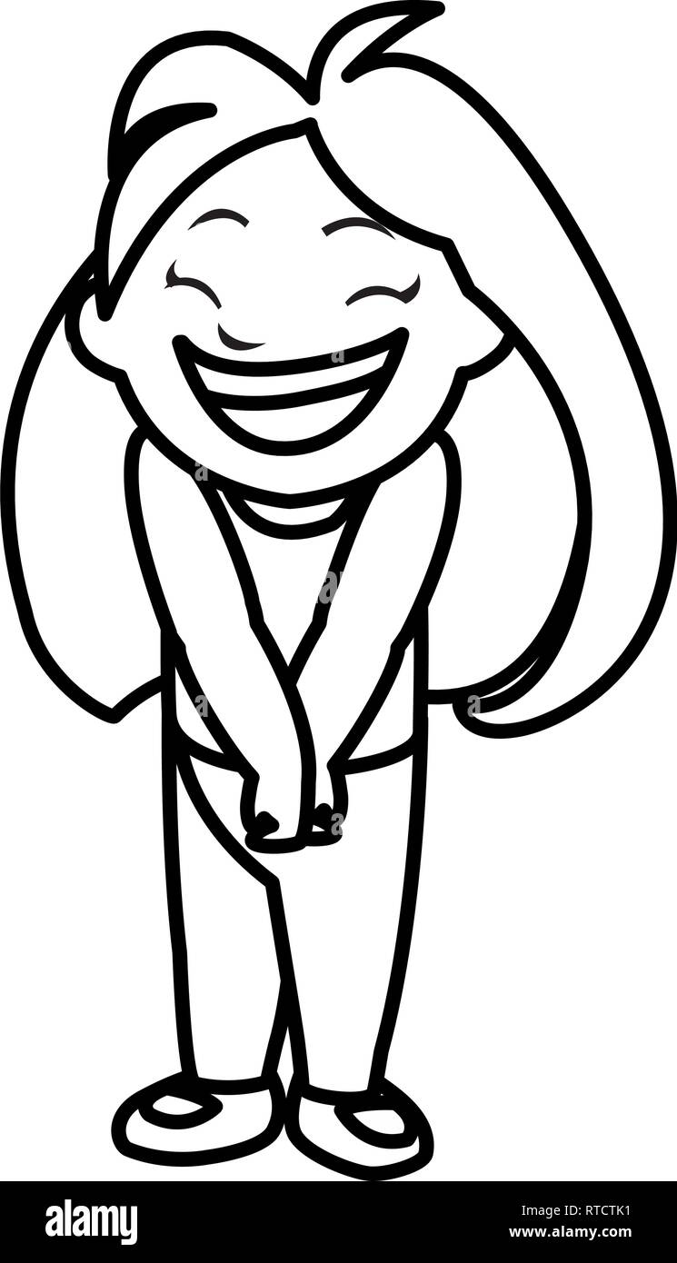 happy little girl character vector illustration design Stock Vector ...