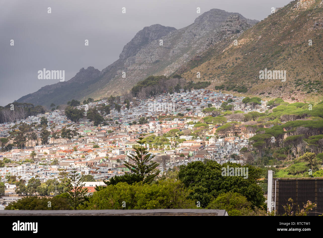 Township on the hill, Cape Town, South Africa Stock Photo